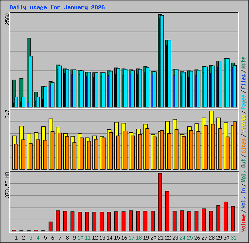 Daily usage for January 2026