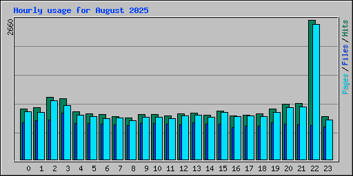 Hourly usage for August 2025