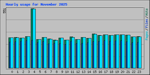Hourly usage for November 2025